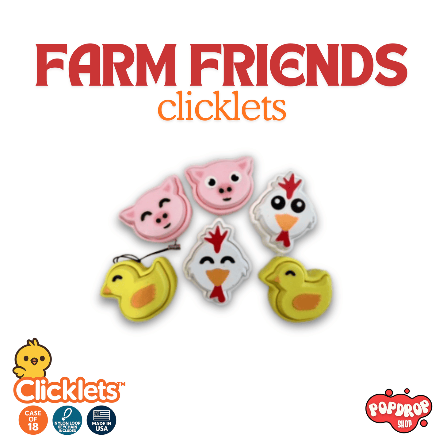Farm Friends Clicklets - Case of 18