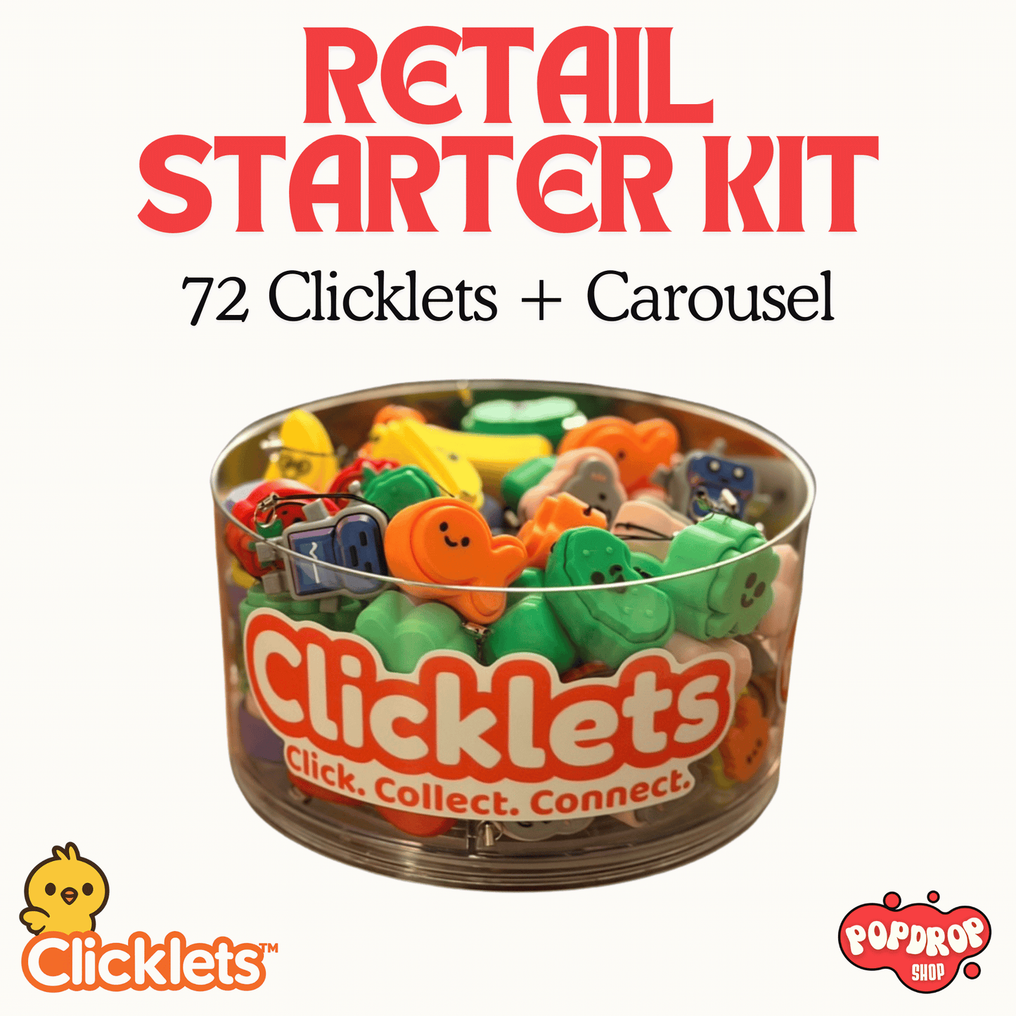 Retail Starter Pack – 72 Assorted Clicklets™ and Display