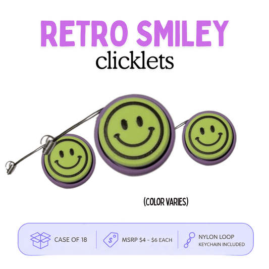 Retro Smiley Clicklets - Case of 18